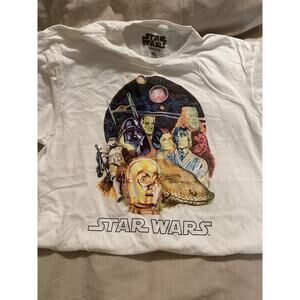 Men's Size X-Large "Star Wars" White Vintage Poster Graphic Tee